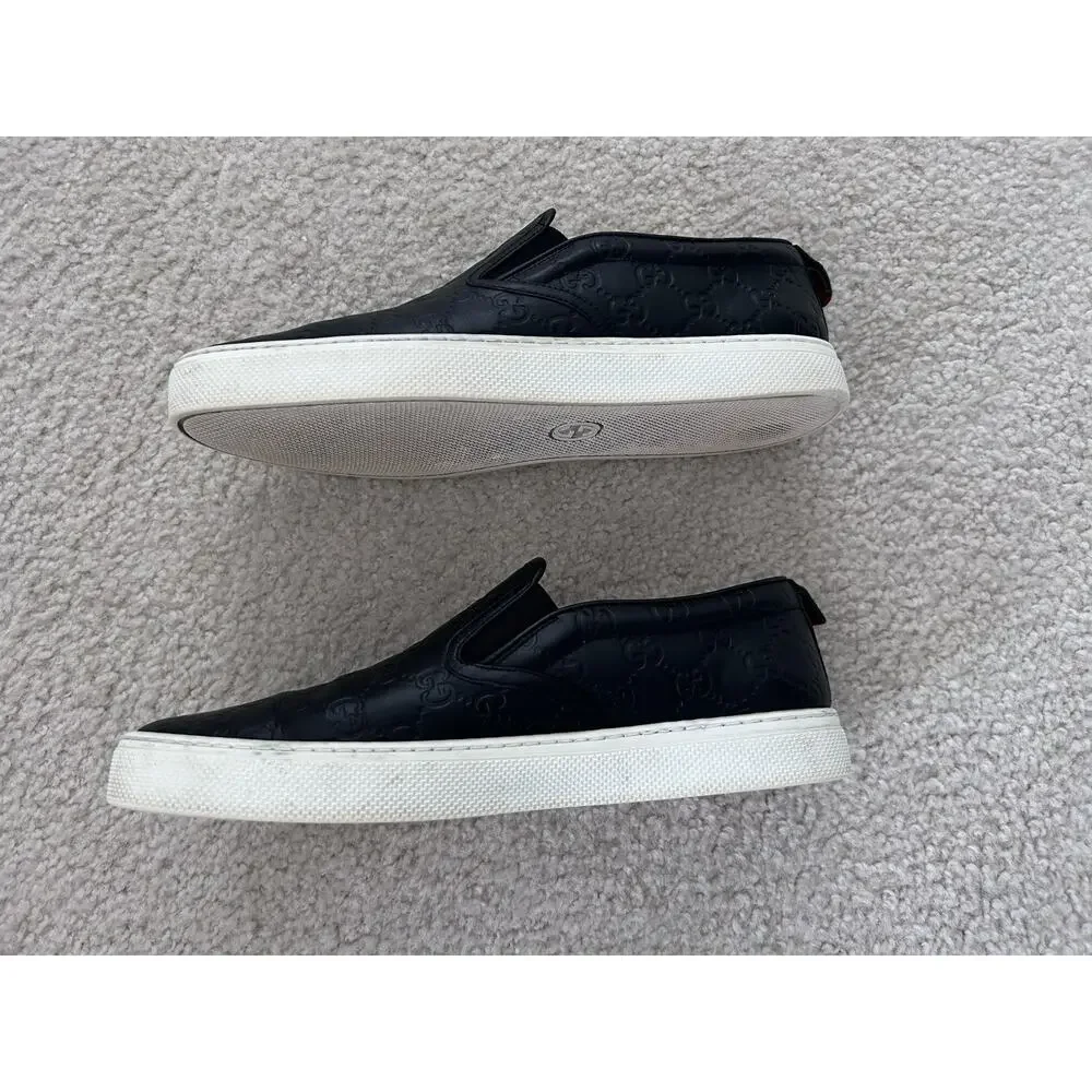 Authentic Gucci Signature Guccissima Leather Slip-On 407364 GG 9.5 (US 10.5)